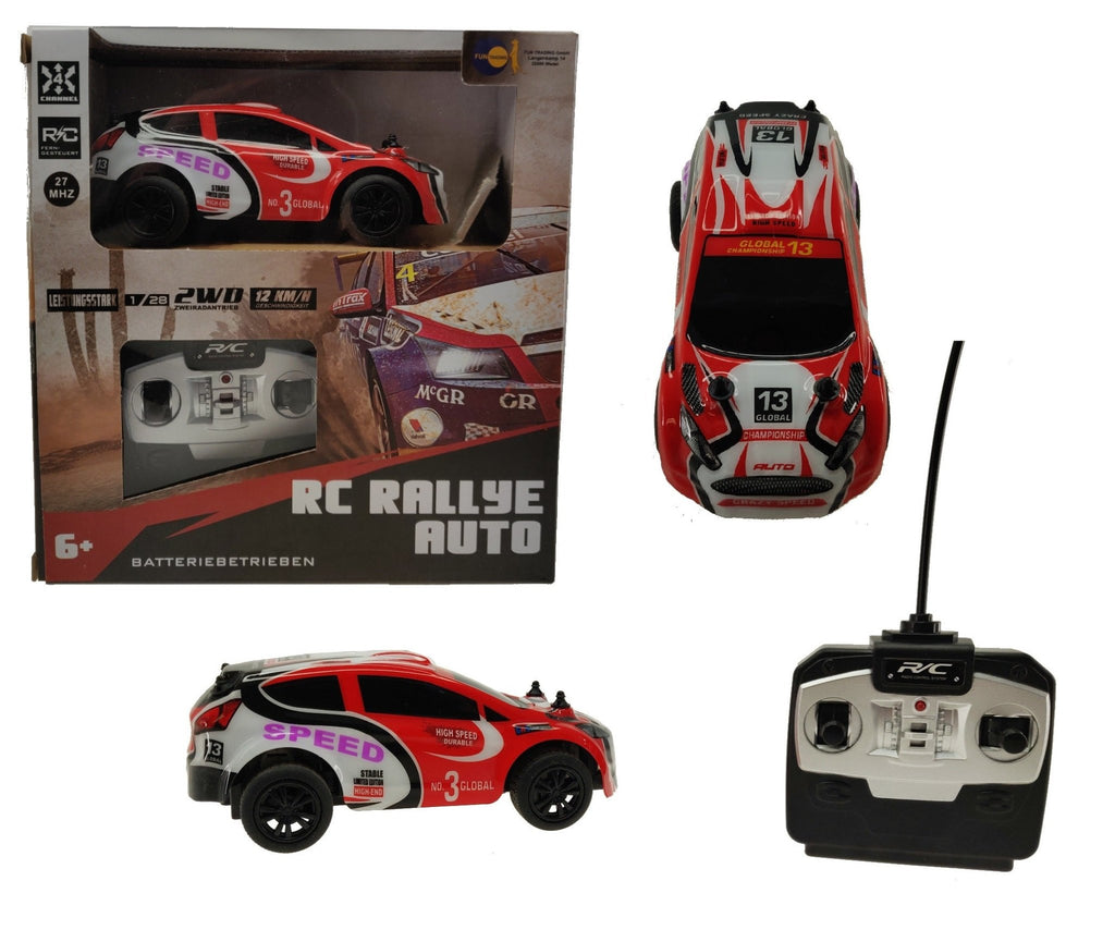 RC Rallye Auto schwarz‑rot 14 cm ferngesteuert

