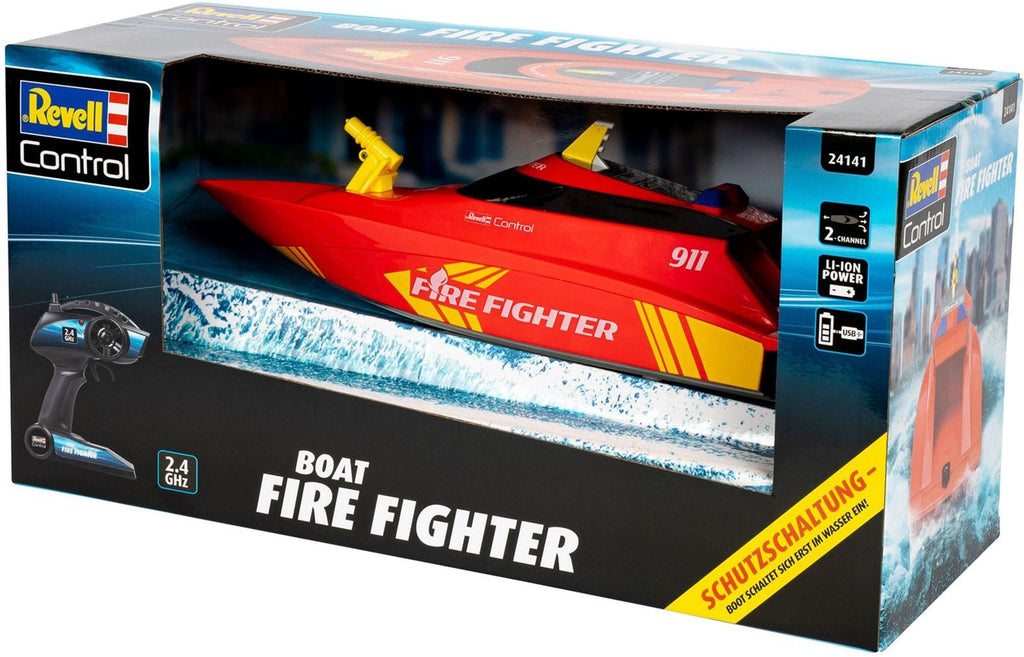 Revell RC Feuerlöschboot für Kinder mit Fernsteuerung & Löschkanone
