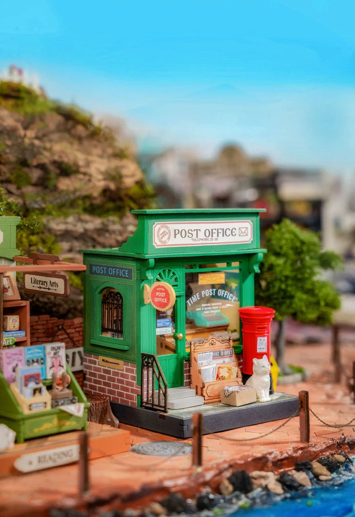ROKR Miniatur Postamt DS037 mit Briefkasten und Katze
