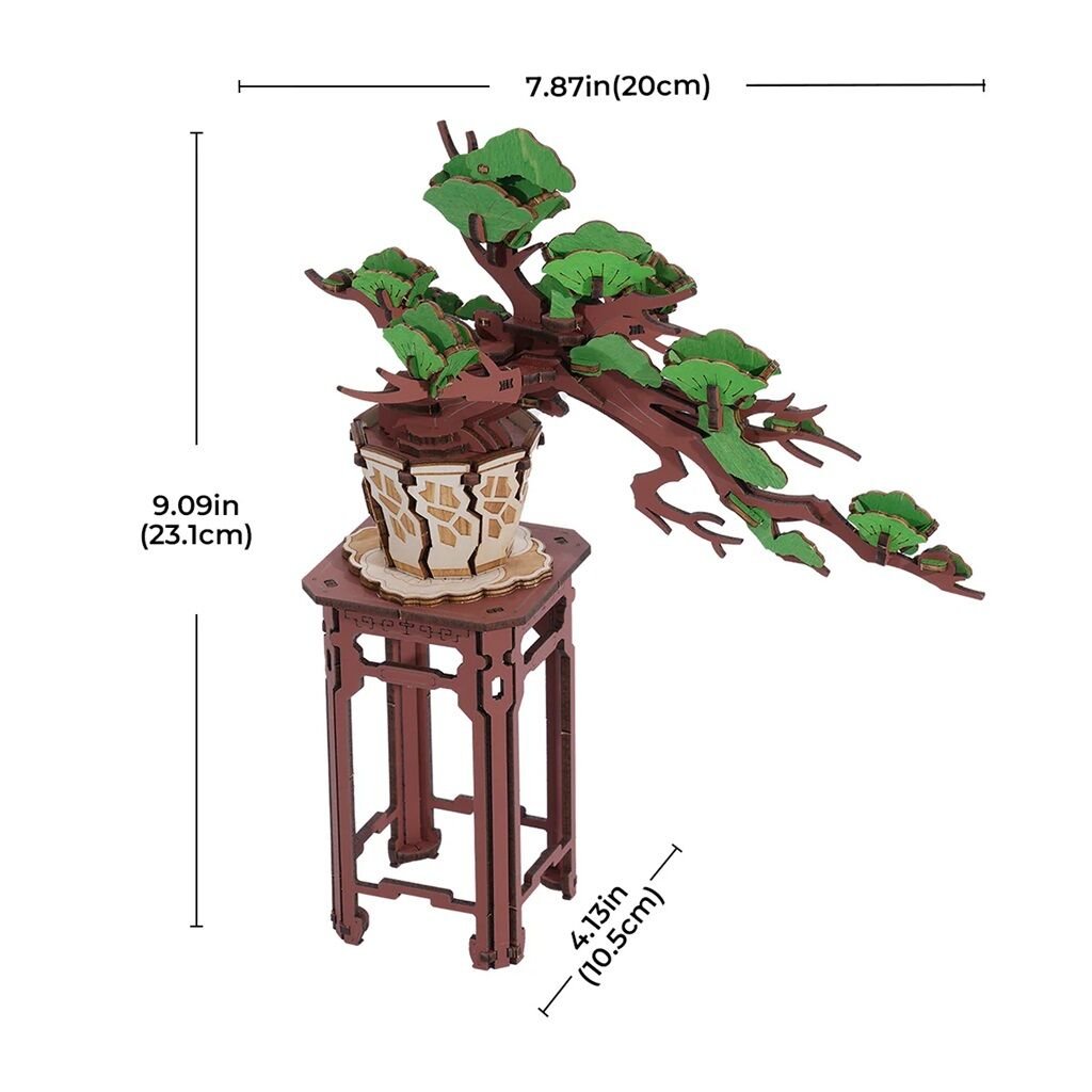 ROKR Holzbausatz Bonsai Baum Kiefer mit Ständer und Topf
