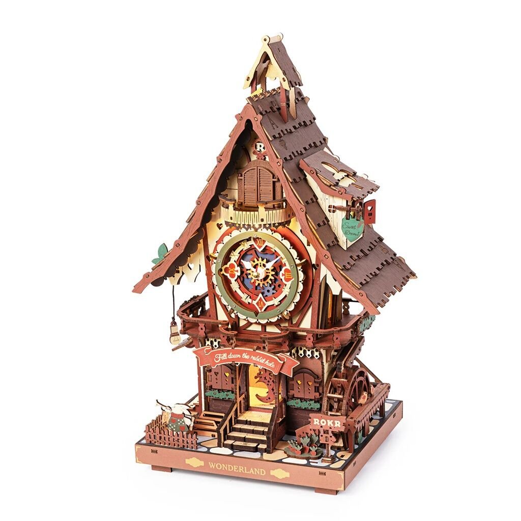 ROKR Cuckoo Clock LC901C Holzbausatz funktionierende Uhr ab 14 Jahren
