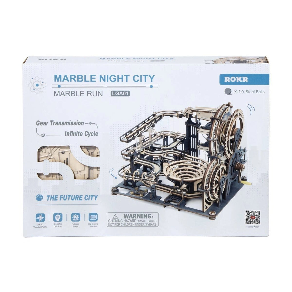 ROKR Night City LGA01 mechanische Kugelbahn aus Holz
