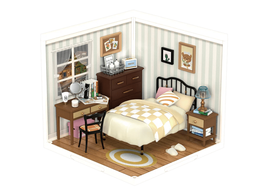 ROKR Sweet Dream Bedroom DW009 Miniaturhaus Schlafzimmer Holzbausatz
