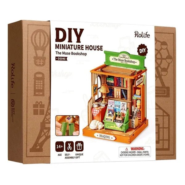 Miniatur Buchhandlung ROKR The Muse Bookshop aus Holz
