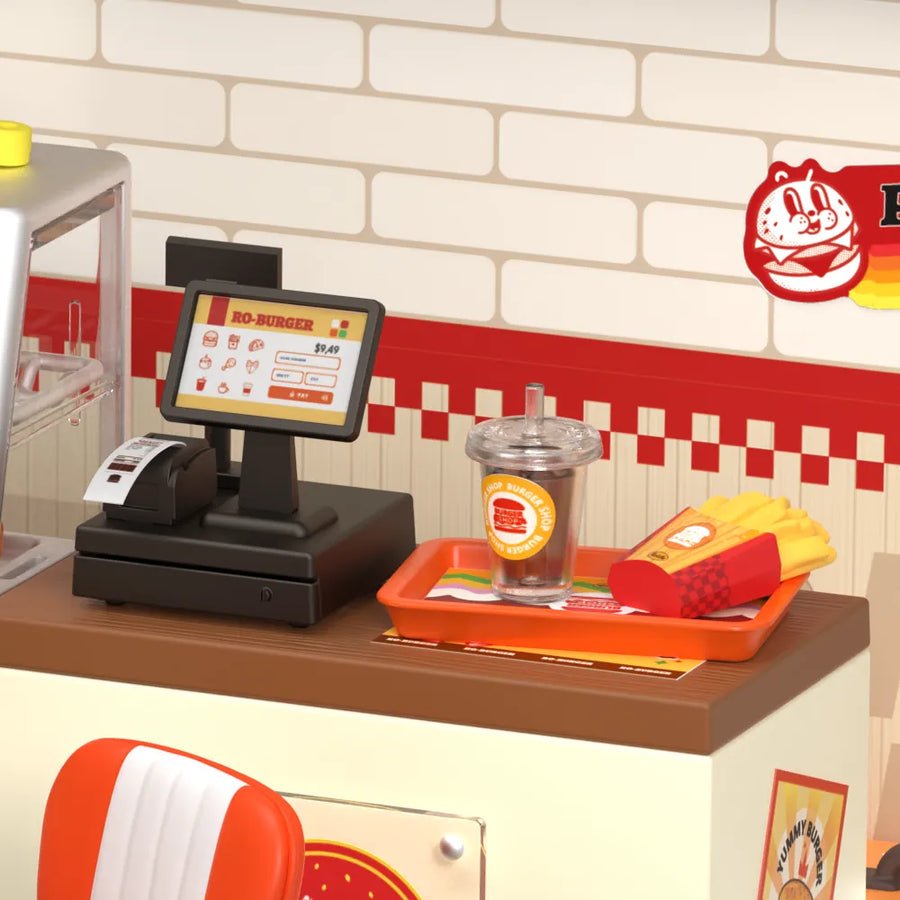ROKR Miniaturhaus Yum Yum Burgers Retro Diner mit LED

