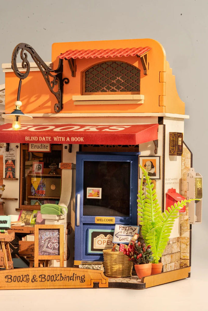 Miniatur Buchgeschäft DG164 Bastelset mit Licht
