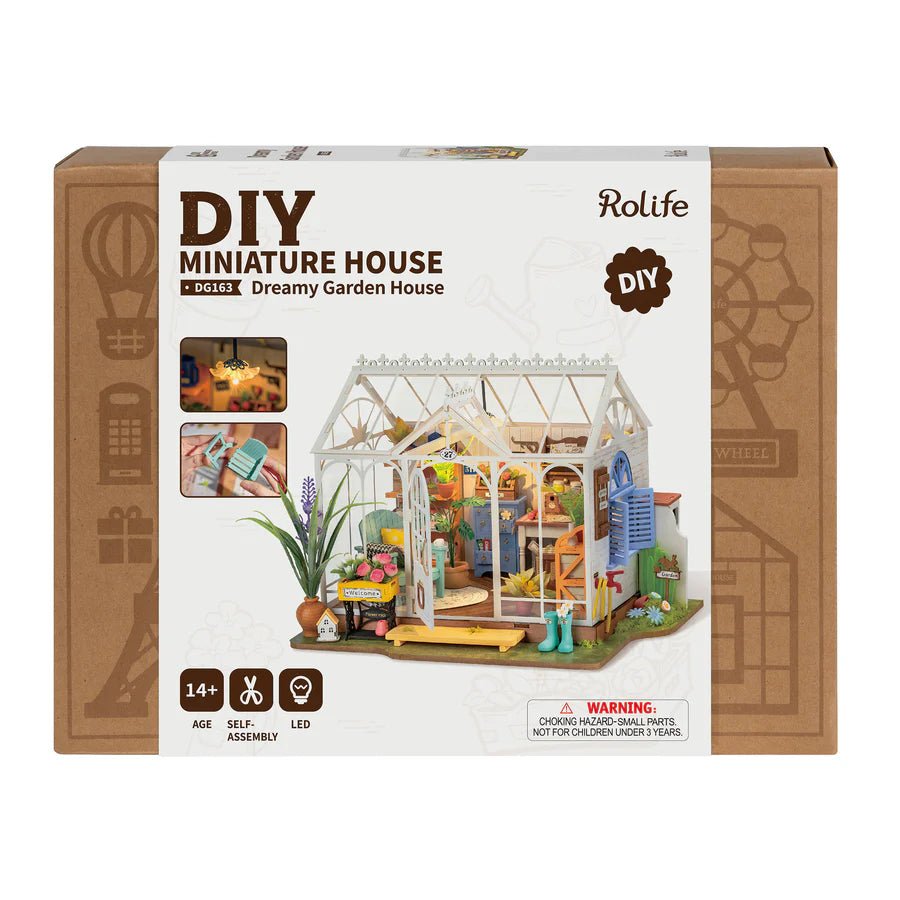 Rolife DG163 Miniaturhaus Gartenhaus mit Pflanzen und Deko
