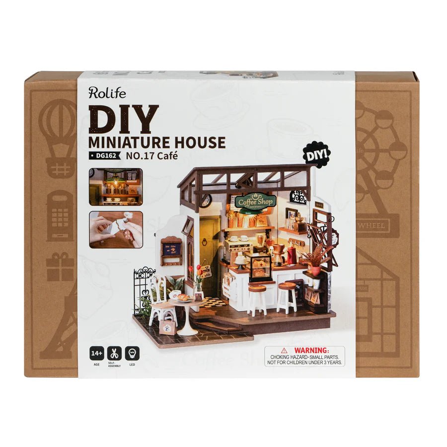 Rolife DG162 Miniatur Café Bastelset mit Terrasse und Deko

