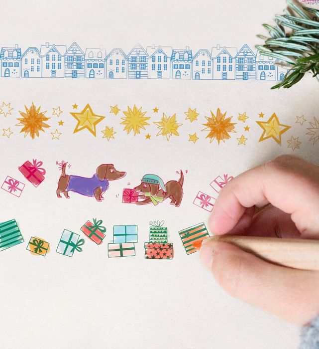 Winterzauber Rollstempel mit winterlichem Muster und Tinte
