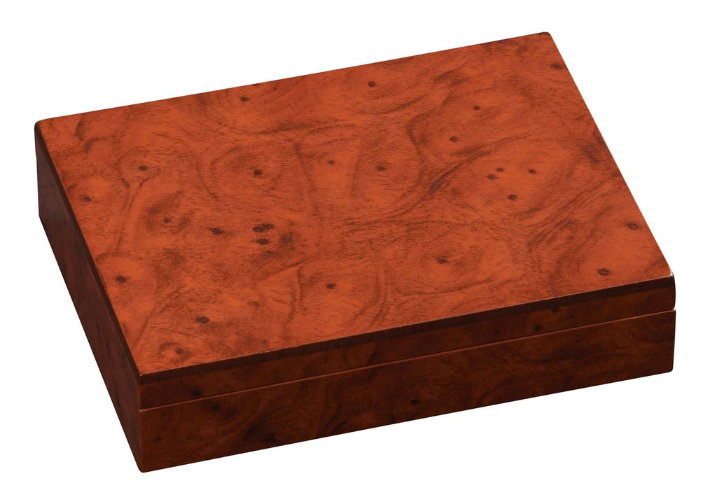 Rommé Kartenspiel mit zwei Decks in Holzbox, Wurzelholzoptik