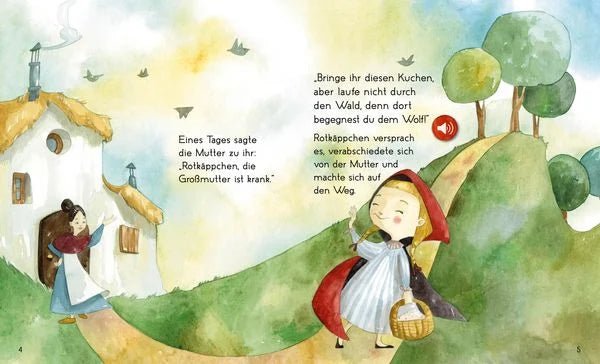 Innenansicht Rotkäppchen Märchenbuch – bunte Illustrationen
