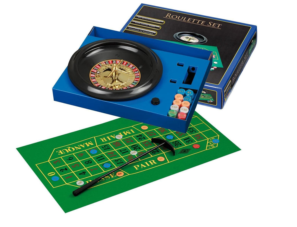 Standard Roulette Set mit Kunststoffkessel, Spielchips, Kugeln & Filzplan