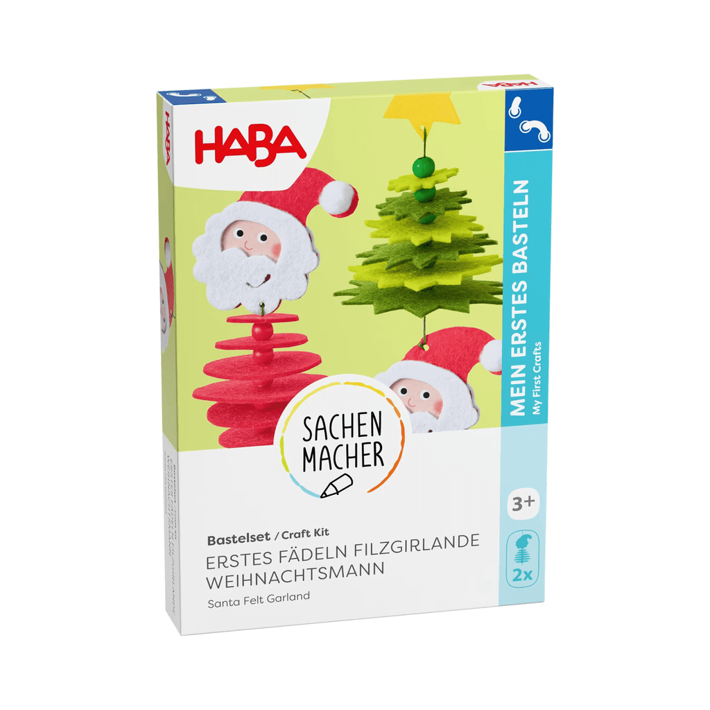 Verpackung des HABA Sachenmacher Bastelsets Erstes Fädeln Filzgirlande Weihnachtsmann