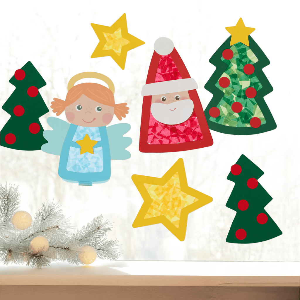 Weihnachtsmotive basteln mit Transparentpapier HABA ab 3 jahren