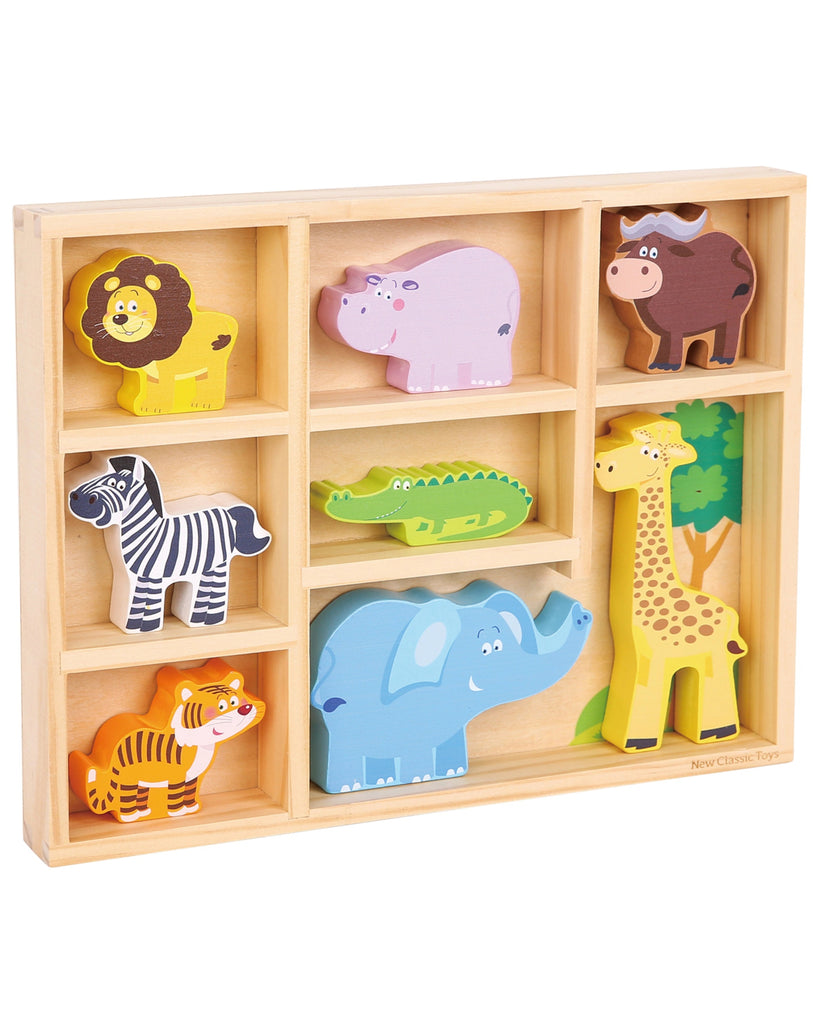 Safaritiere Set in Holzbox - New Classic Toys