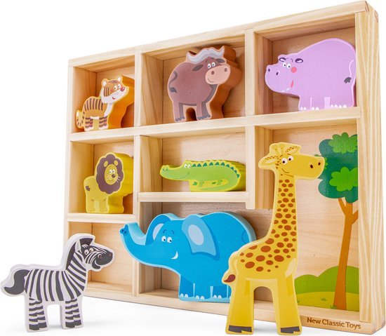 Safaritiere Set in Holzbox - New Classic Toys