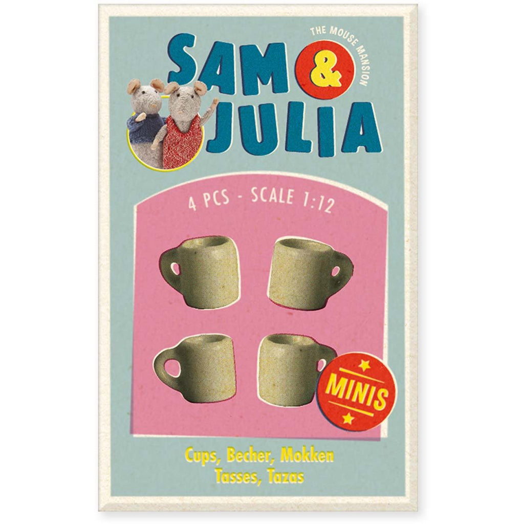 Sam & Julia Miniaturset - Minis: Tassen (4er) - The Mouse Mansion Company BV