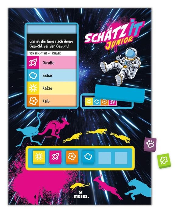 Wissensspiel Schätz it Junior mit 100 Quizkarten ab 8 Jahre
