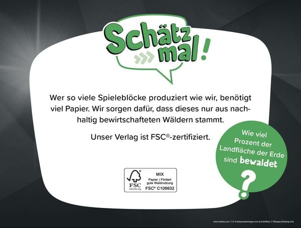 Tageskalender Schätz mal 2026 mit Aufstellfunktion auf Schreibtisch
