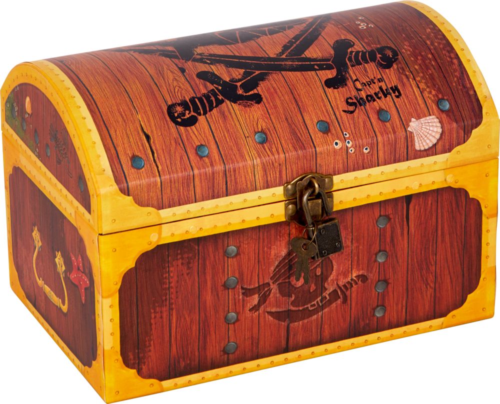 Capt’n Sharky Schatztruhe Piratenkiste für Kinderzimmer 22x15x14 cm