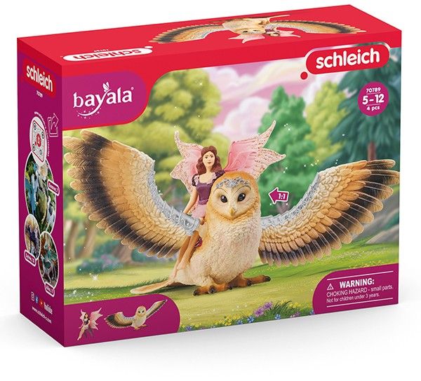 Schleich - Bayala, Elfe auf Glitzer - Eule - Schleich