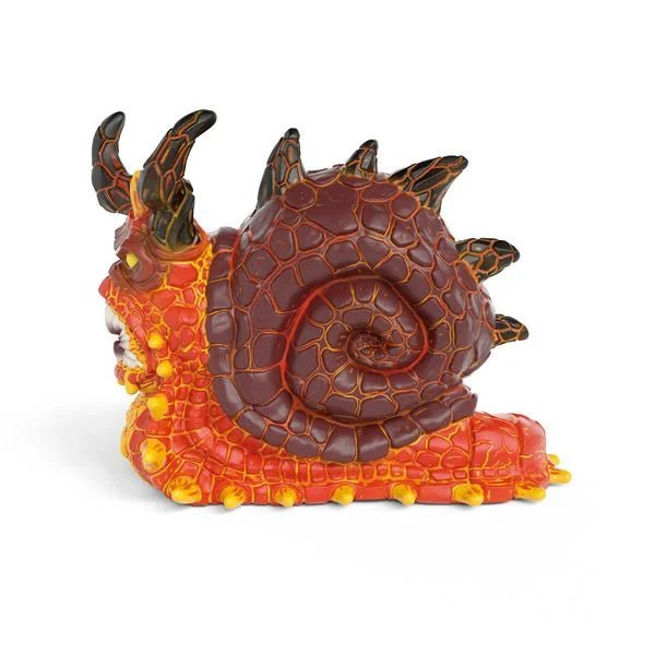 Fantasiefigur Lavaschnecke mit gelben Augen
