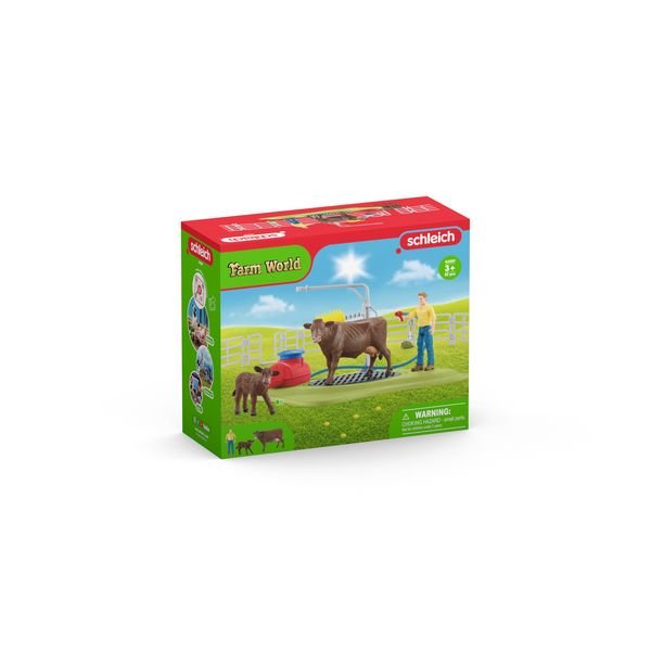 Schleich - Farm World, Kuh Waschstation, Spielset - Schleich