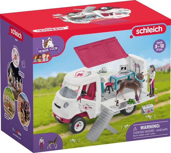 Schleich - Horse Club, Mobile Tierärztin mit Hannoveraner - Fohlen, Tierarztmobil mit Zubehör, Spielset - Schleich