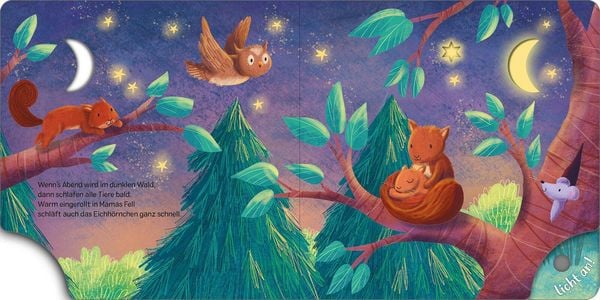 Kinderbuch mit leuchtendem Mond und Sternen – Mitmachbuch ab 18 Monaten
