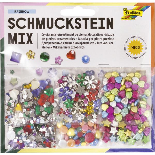 Schmuckstein Mix 800 Stück Rainbow - Folia