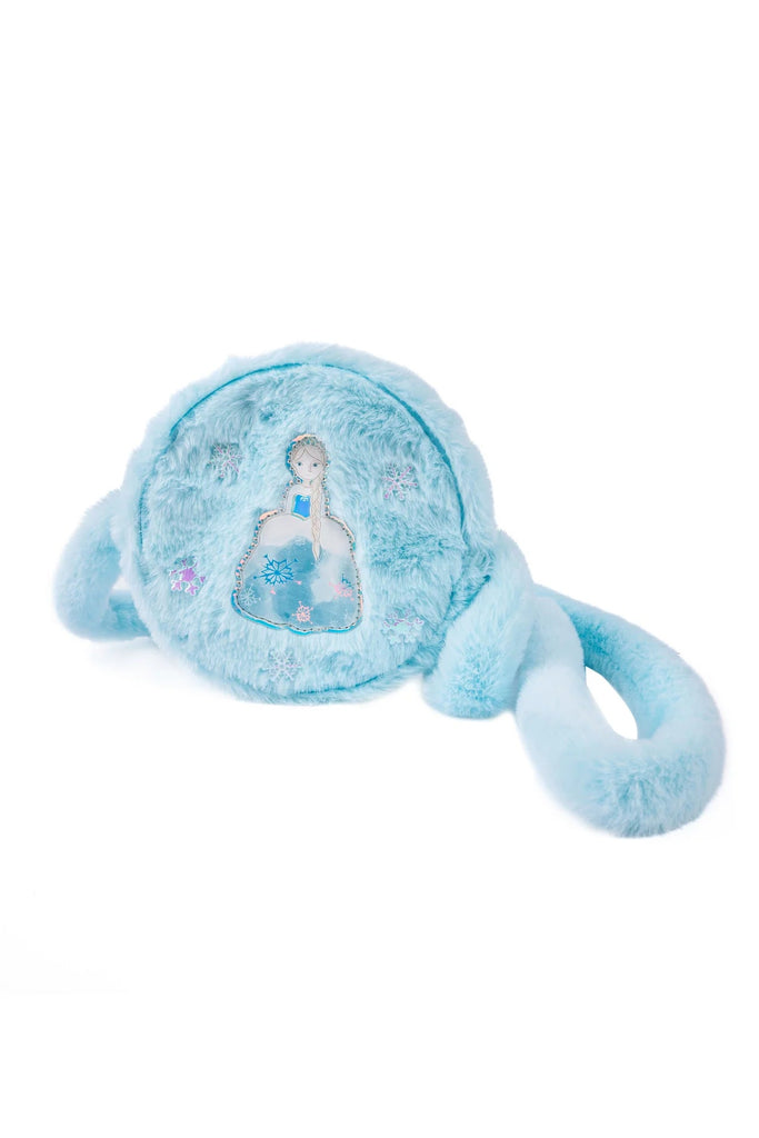 Flauschige Schneekönigin Tasche rund für Kinder