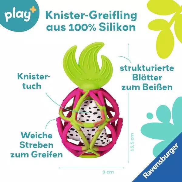 Beißring & Greifball für Babys in Fruchtform aus 100 % Silikon