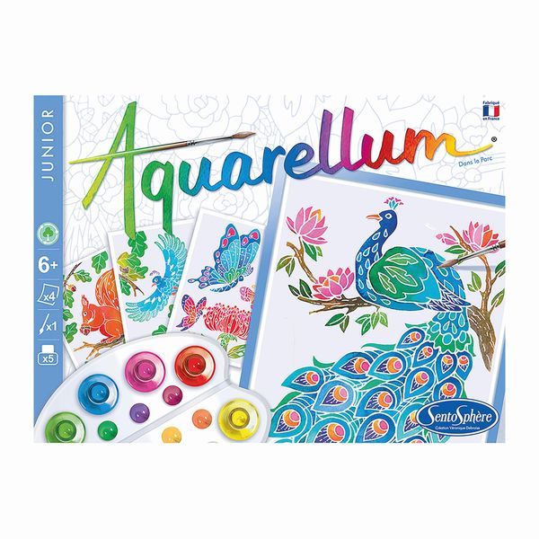 aquarellum junior im park malset kinder pfau eule kolibri