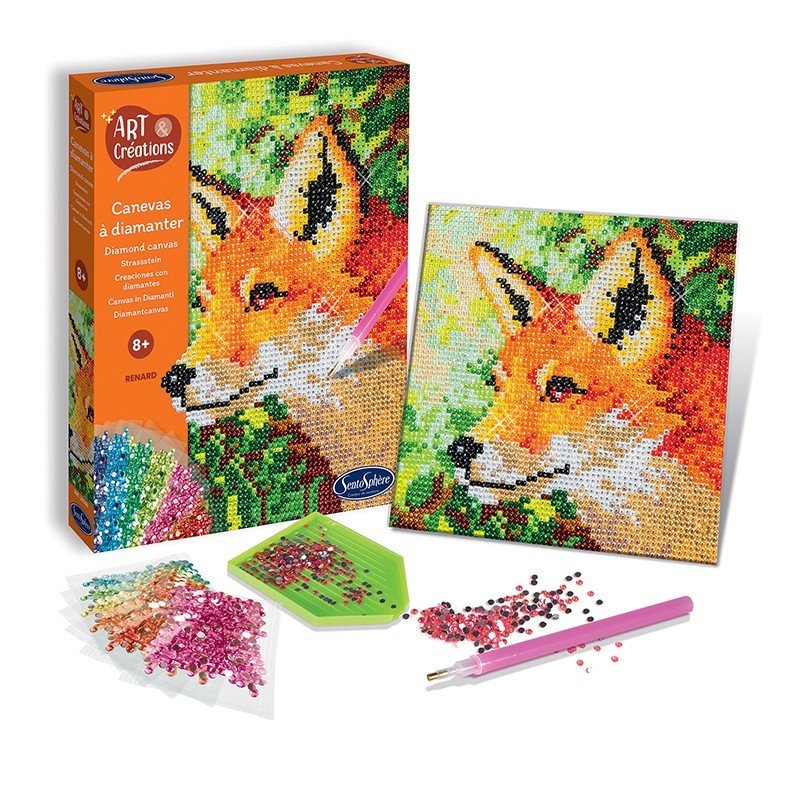 Strasssteinbild Fuchs im Diamond Painting Stil
