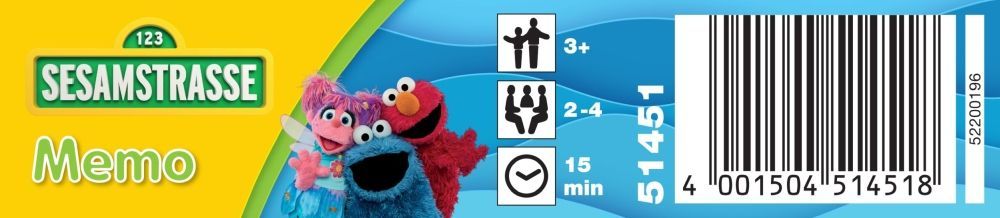 Sesamstraße Memo Reisespiel ab 3 Jahren in Metalldose mit Elmo & Co.