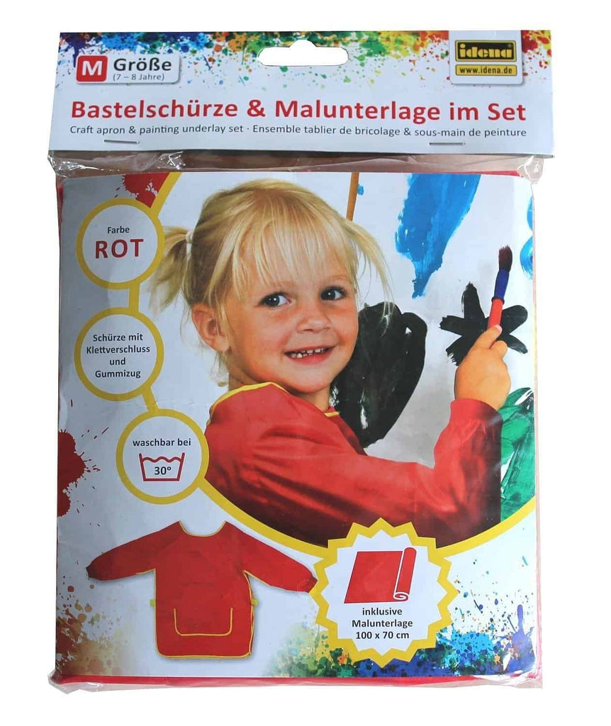 Set Bastel Schürze & Malunterlage 7 - 8 rot Jahre - Idena