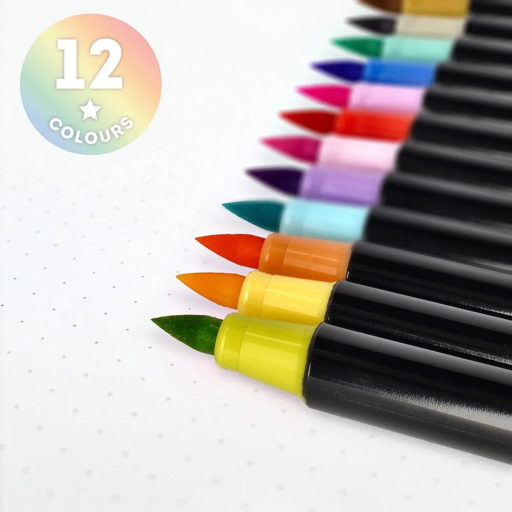 Set mit 12 Filzstiften - Brush Markers - Legami