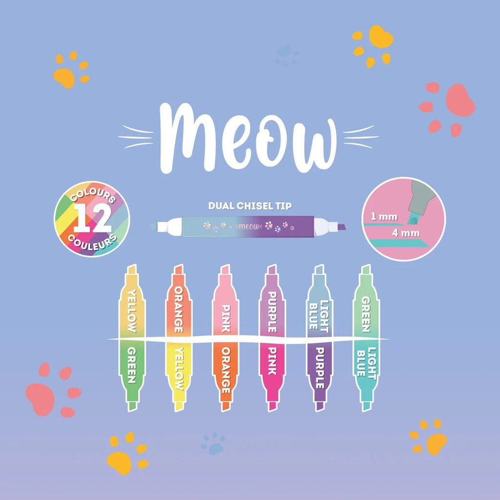 Textmarker Meow Set Pastell Neon für Kinderabteilung