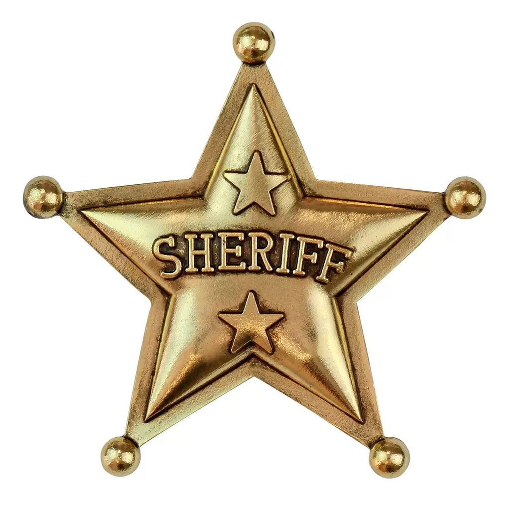 Sheriff - Stern mit Anstecker, gold Kostüm Accessories Widmann RATZEKATZ SPIELZEUGLAND