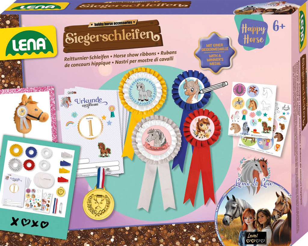 Siegerschleifen Hobby Horsing Bastelset mit Rosetten und Schleifenbändern
