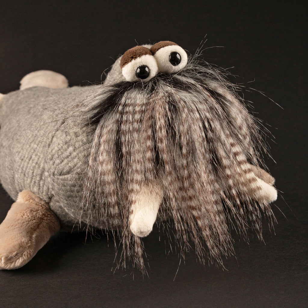 BeastsTown Kuscheltier mit Story-Anhänger – Hipster-Walross aus Plüsch