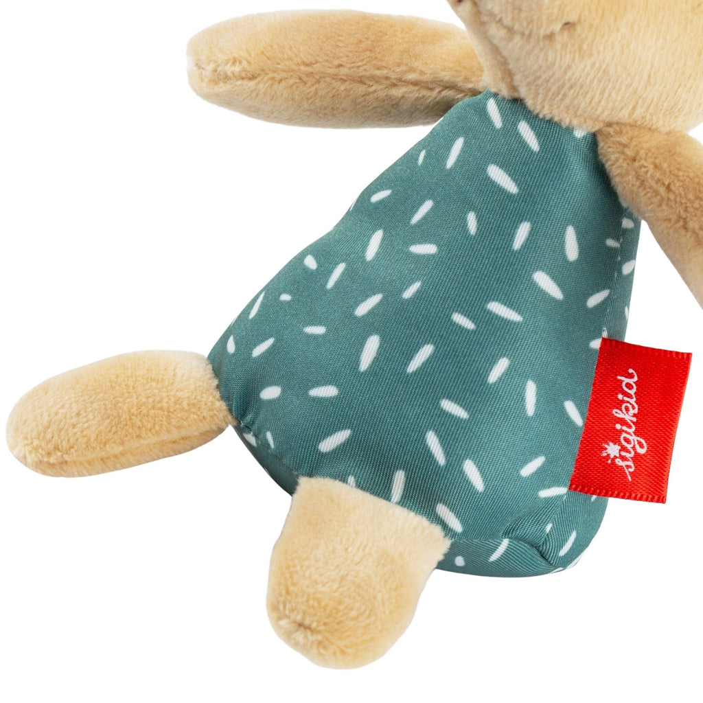 Greifling Hase Grün mit Rassel – Babyspielzeug ab 3 Monaten