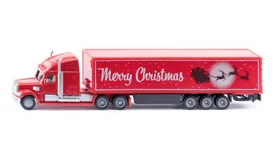 SIKU Freightliner Weihnachtstruck in Rot mit Christmas-Schriftzug
