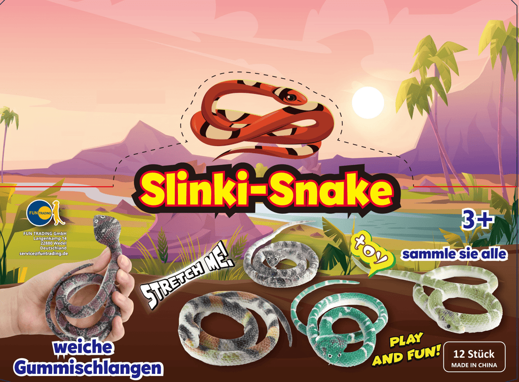 Flexible Gummischlange Slinki-Snake bunt ab 3 Jahre