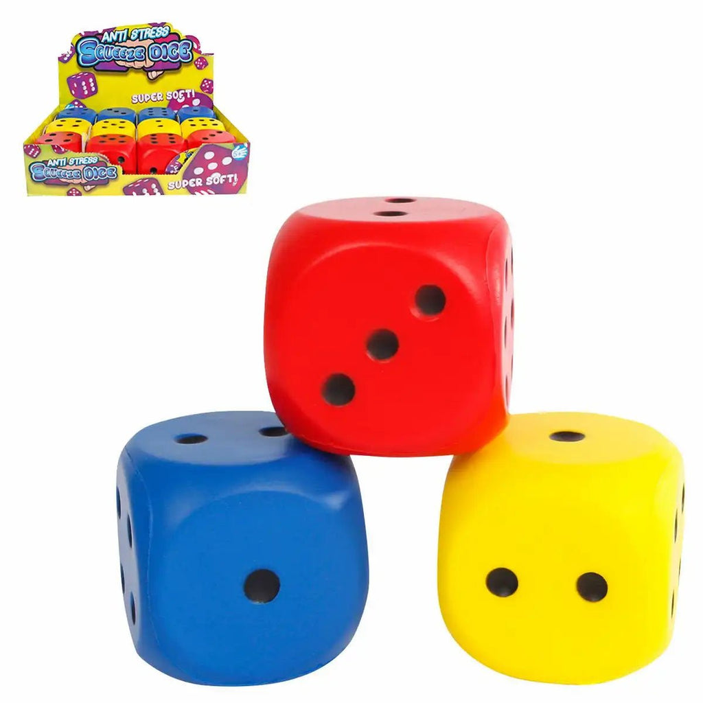 Softwürfel Antistress 6 cm 3er Set Van Manen ab 3 Jahren rot gelb blau