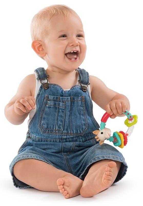 Baby Rassel mit genoppten Beißflächen
