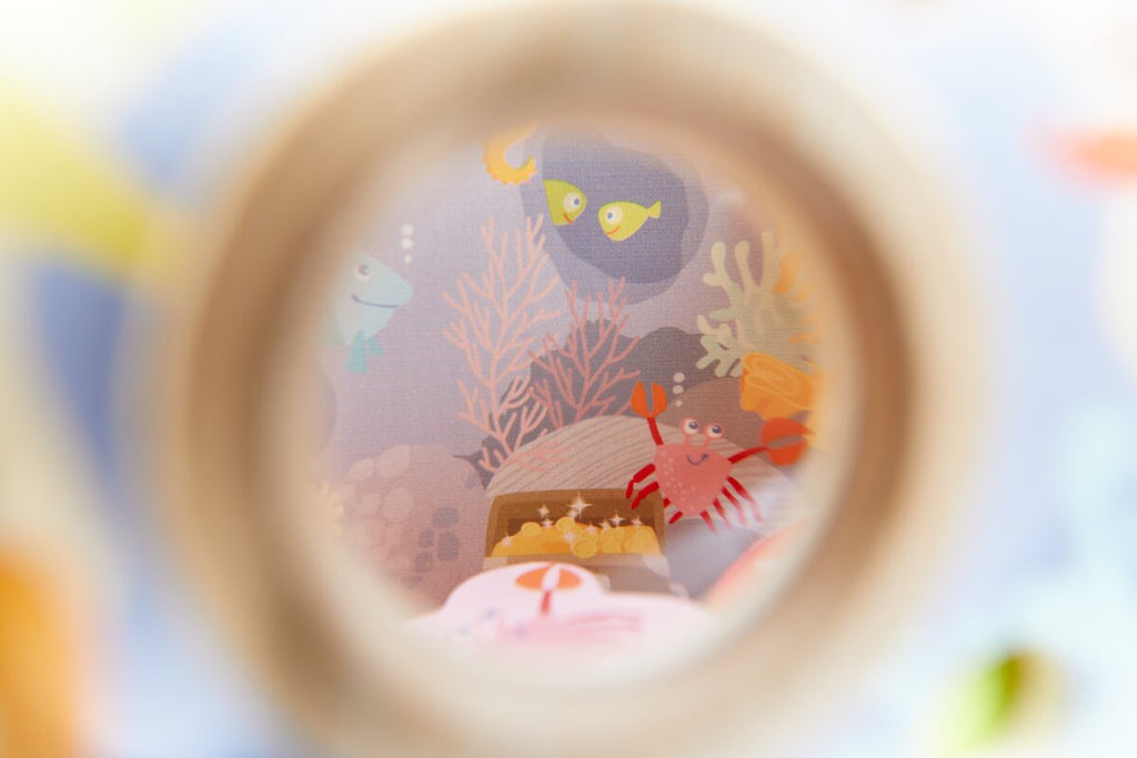 HABA Sortierbox Unterwasserwelt mit Guckloch & Holzformen für Kleinkinder