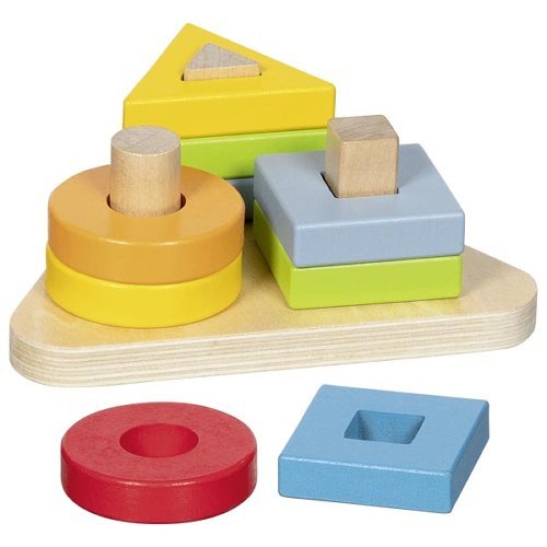 Buntes Holzspielzeug zum Formenlernen für Kleinkinder
