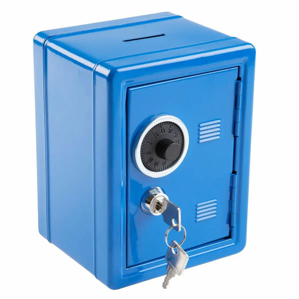 Mini Tresor blau metallisch Idena mit Zahlenschloss ab 3 Jahren
