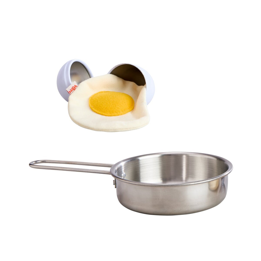 Kinderküchen-Zubehör Spiegelei mit Pfanne aus Stoff
